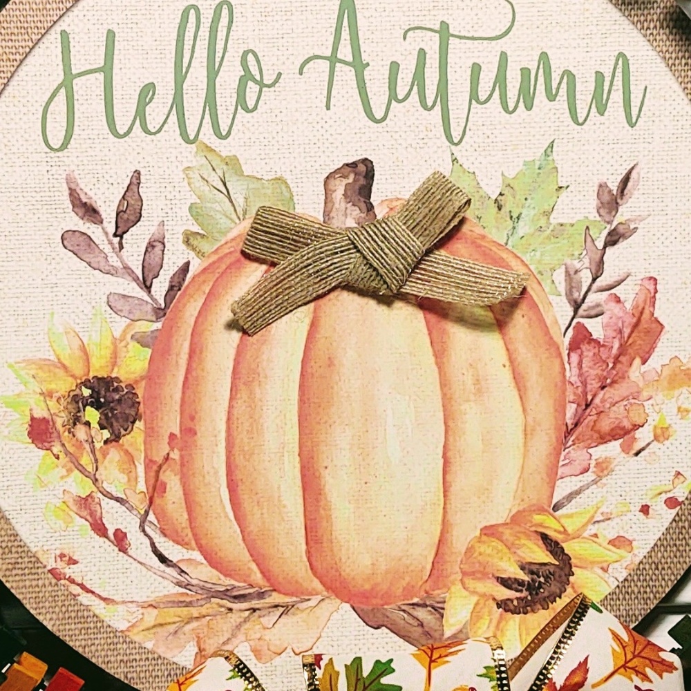 Hand Crafted Fall Clothespin Wreath - Picture 3 of 7